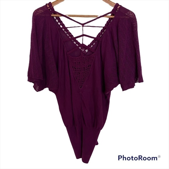 Free People Knit Crochet Top, Size Small - Picture 2 of 10